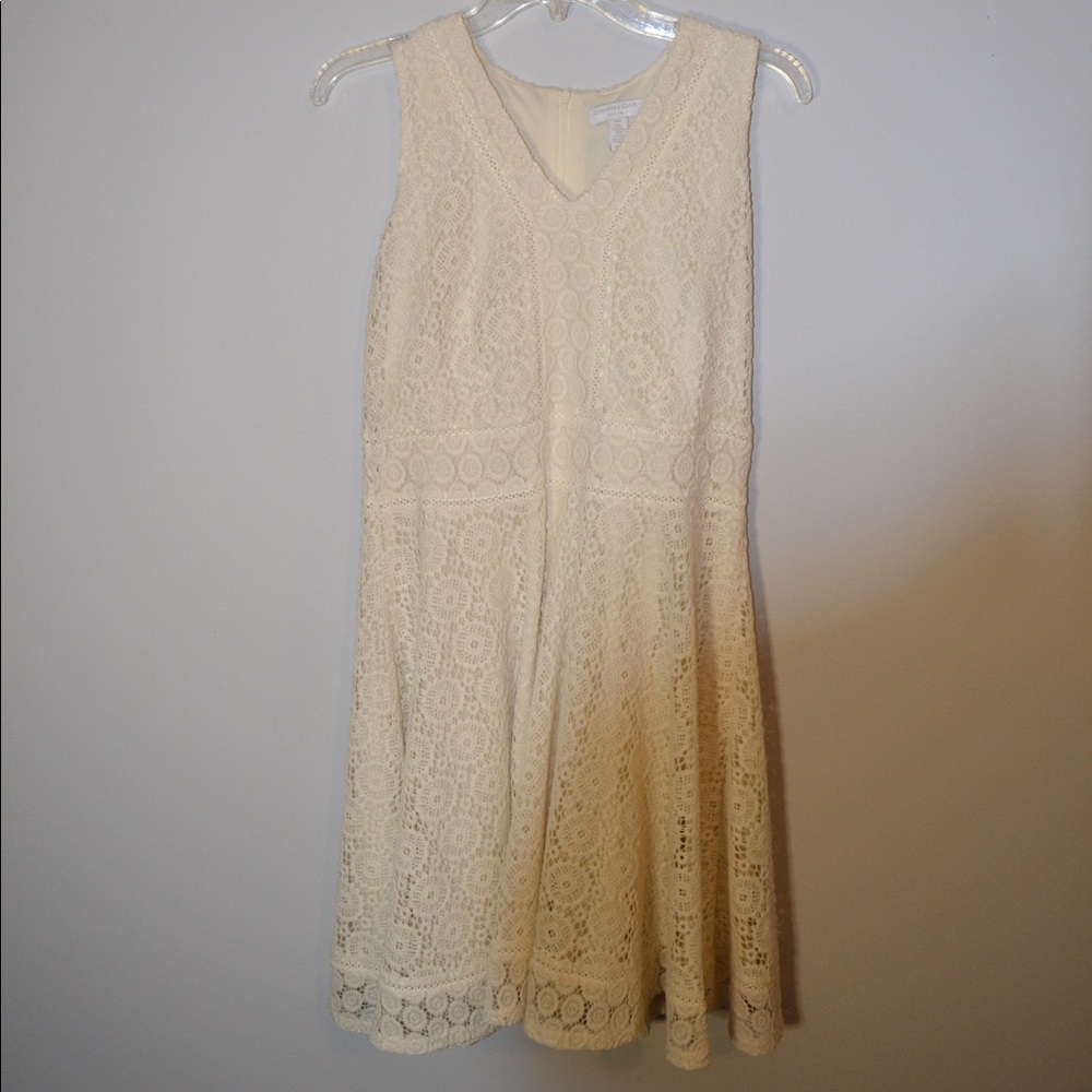 PETITE WHITE / IVORY LACEY DRESS